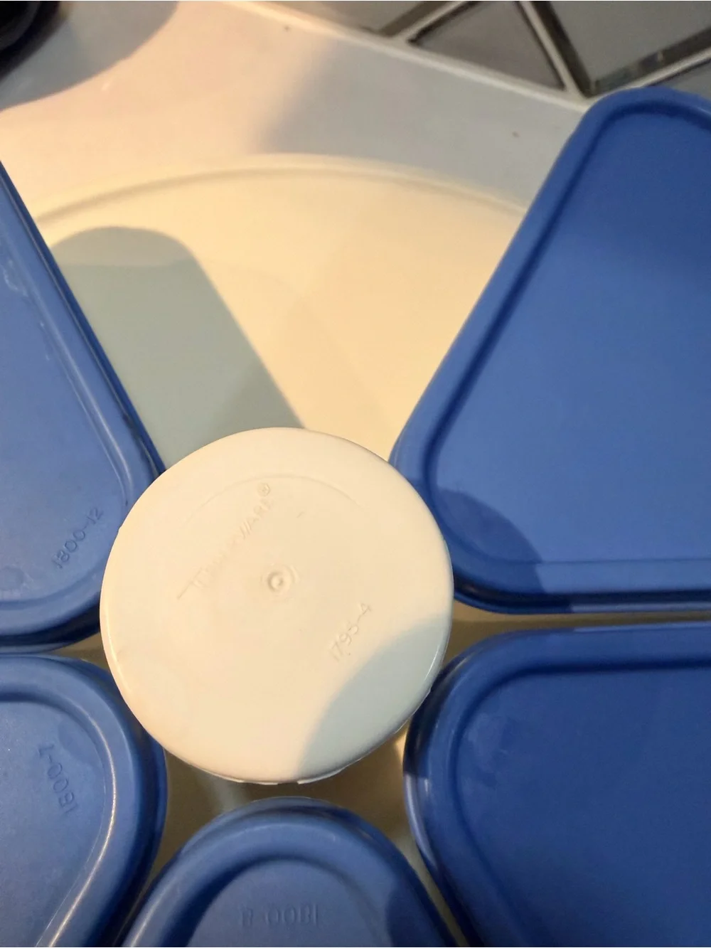 Tupperware Blue 7-Section Rotating Snack Carousel